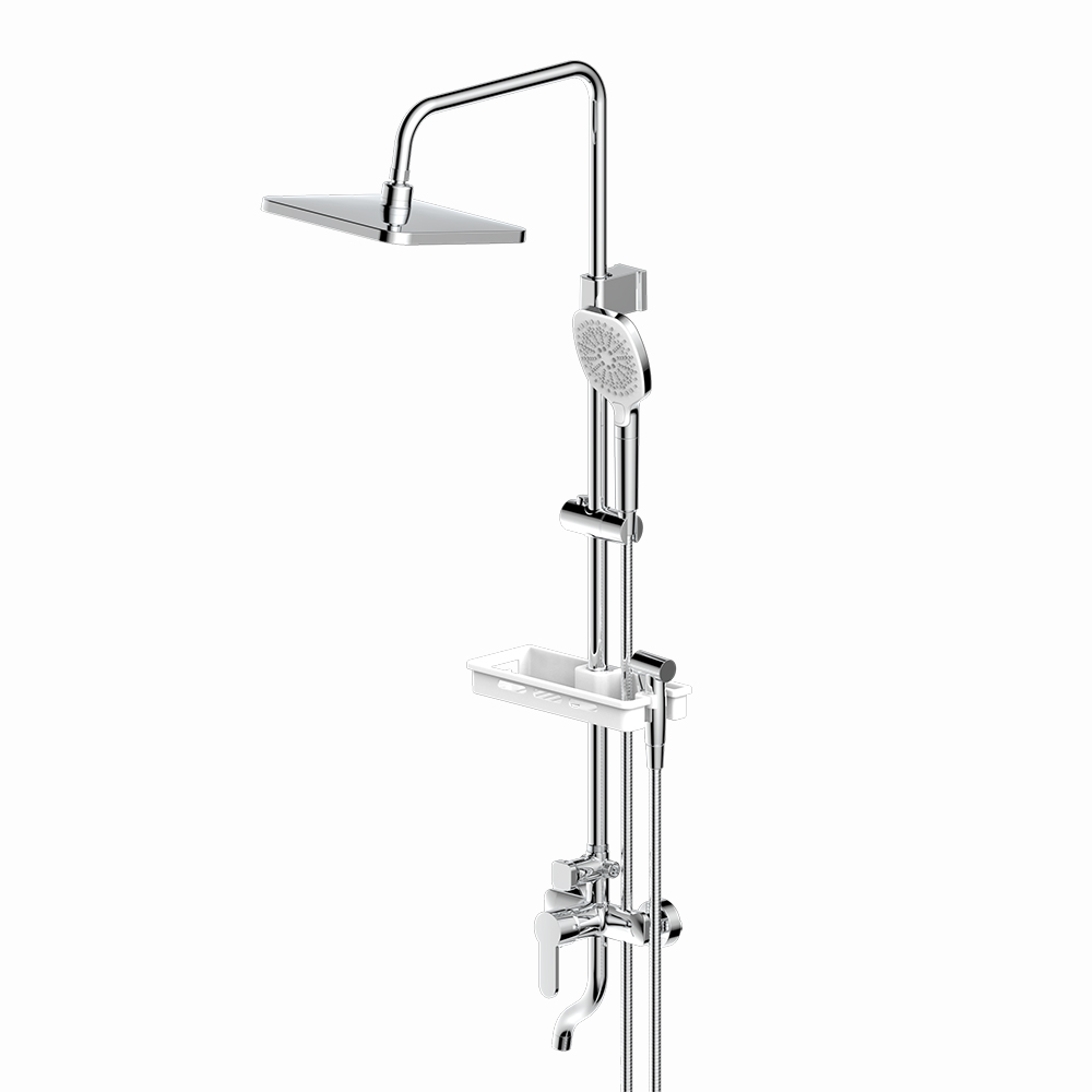 What are the Key Features of a Brushed Brass Thermostatic Shower Column?